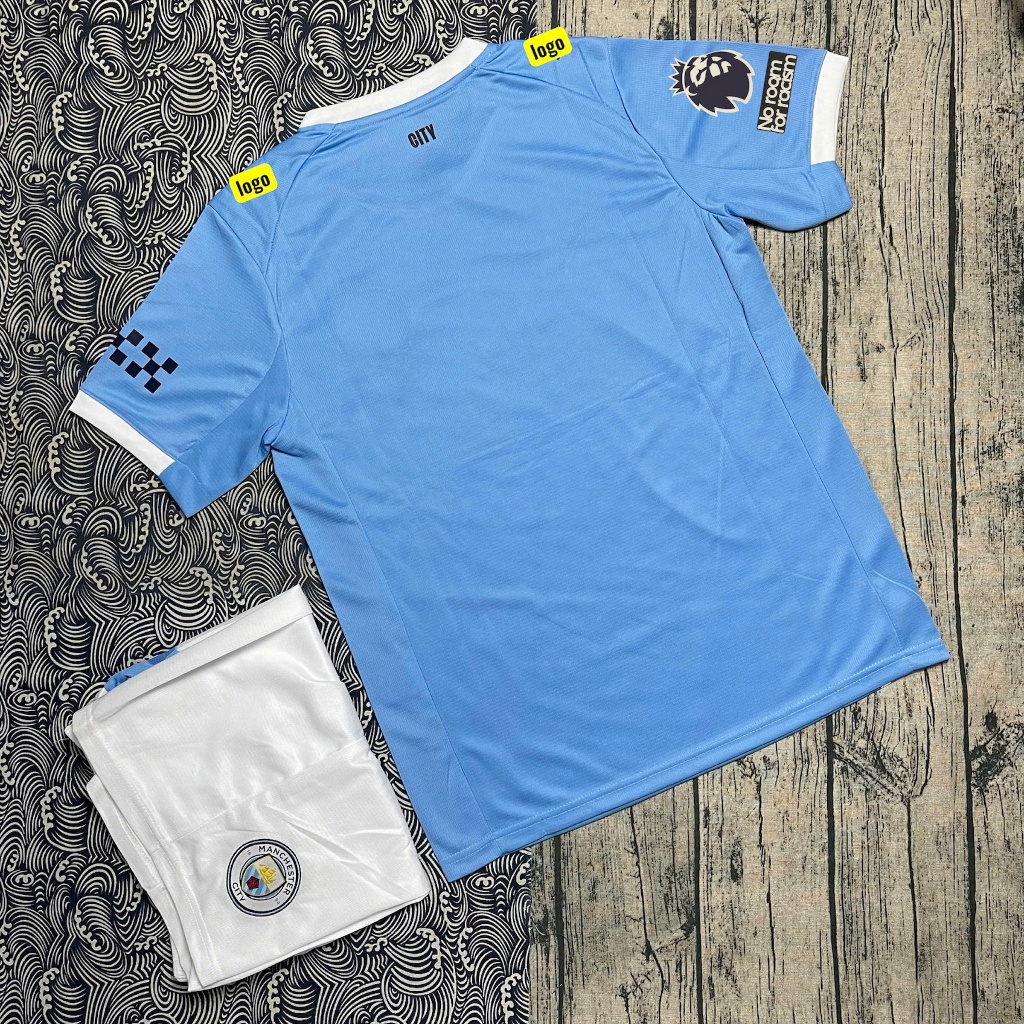 Bộ Quần Áo Bóng Đá Câu lạc bộ bóng đá Manchester City mùa giải 2024/2025 - Chuẩn Mẫu Thi Đấu- Vải Polyester Thái.