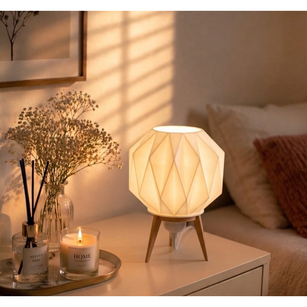 Đèn Ngủ Decor ORIGAMI LAMP | MIE LIGHT Đèn In 3D Thiết Kế Đa Giác Kim Cương - Đèn Bàn Nghệ Thuật Thư Giãn