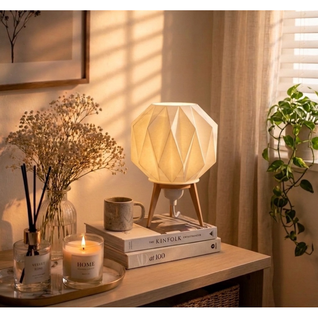 Đèn Ngủ Decor ORIGAMI LAMP | MIE LIGHT Đèn In 3D Thiết Kế Đa Giác Kim Cương - Đèn Bàn Nghệ Thuật Thư Giãn