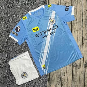 Bộ Quần Áo Bóng Đá Câu lạc bộ bóng đá Manchester City mùa giải 2024/2025 - Chuẩn Mẫu Thi Đấu- Vải Polyester Thái.