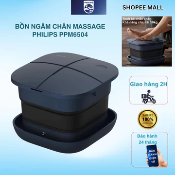 [ Hàng mới về] Bồn Ngâm Chân Massage Philips PPM6504 - Massage Con Lăn - Ngâm Chân Nước Nóng