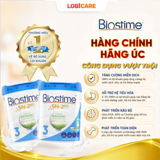 Sữa bò Biostime Organic 100% SN-2 Bio Plus Giúp bé phát triển trí não [DATET12/2026] tăng cường hệ miễn dịch cho trẻ
