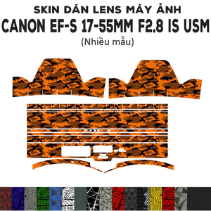 Skin dán Lens Canon EF-S 17-55mm F2.8 IS USM (Nhiều mẫu) | Decal Film 3M dán bảo vệ ống kính máy ảnh 17-55mm
