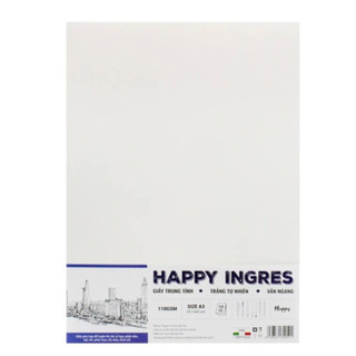 Giấy vẽ Happy Ingres 1 110gms Xấp 10 Tờ Size A3 A5 - Colormate