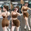 Set lulu tập gym quần lửng form ôm áo sẵn mút chất siêu đẹp cho nữ tôn dáng