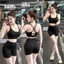 Set lulu tập gym quần lửng form ôm áo sẵn mút chất siêu đẹp cho nữ tôn dáng