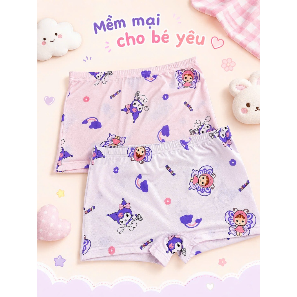 COMBO 2 - COMBO 5 Quần Chip Bé Gái cotton kháng khuẩn mềm mát, thoáng mát co giãn Nhiều Mẫu