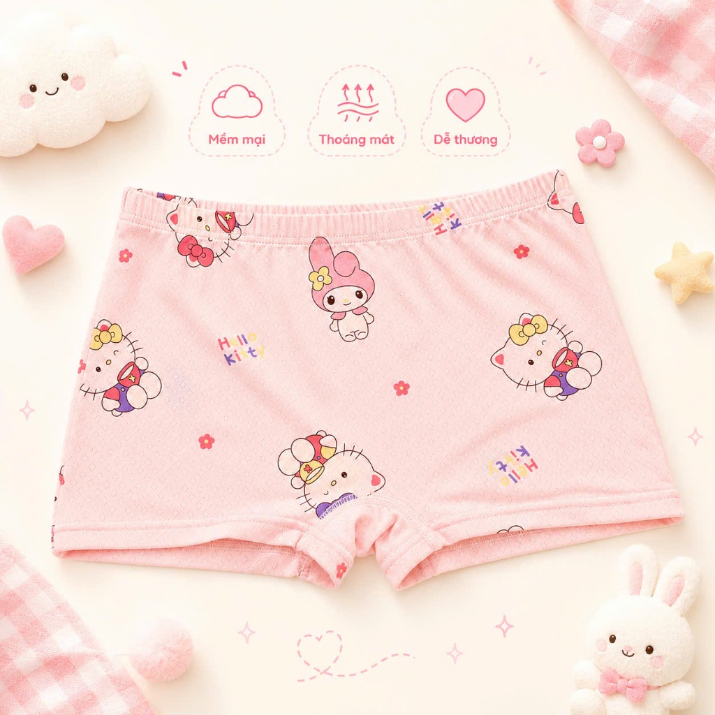 COMBO 2 - COMBO 5 Quần Chip Bé Gái cotton kháng khuẩn mềm mát, thoáng mát co giãn Nhiều Mẫu