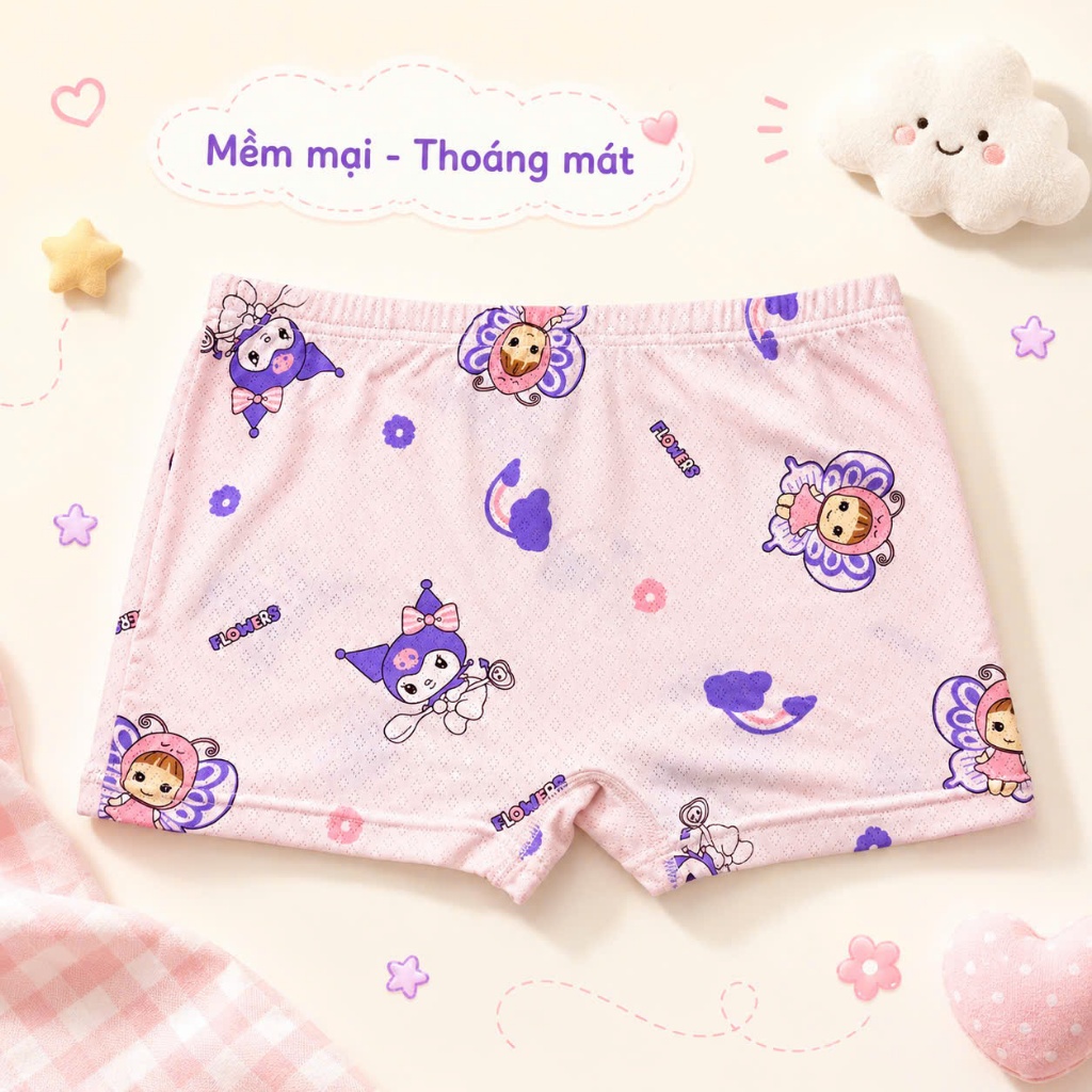 COMBO 2 - COMBO 5 Quần Chip Bé Gái cotton kháng khuẩn mềm mát, thoáng mát co giãn Nhiều Mẫu