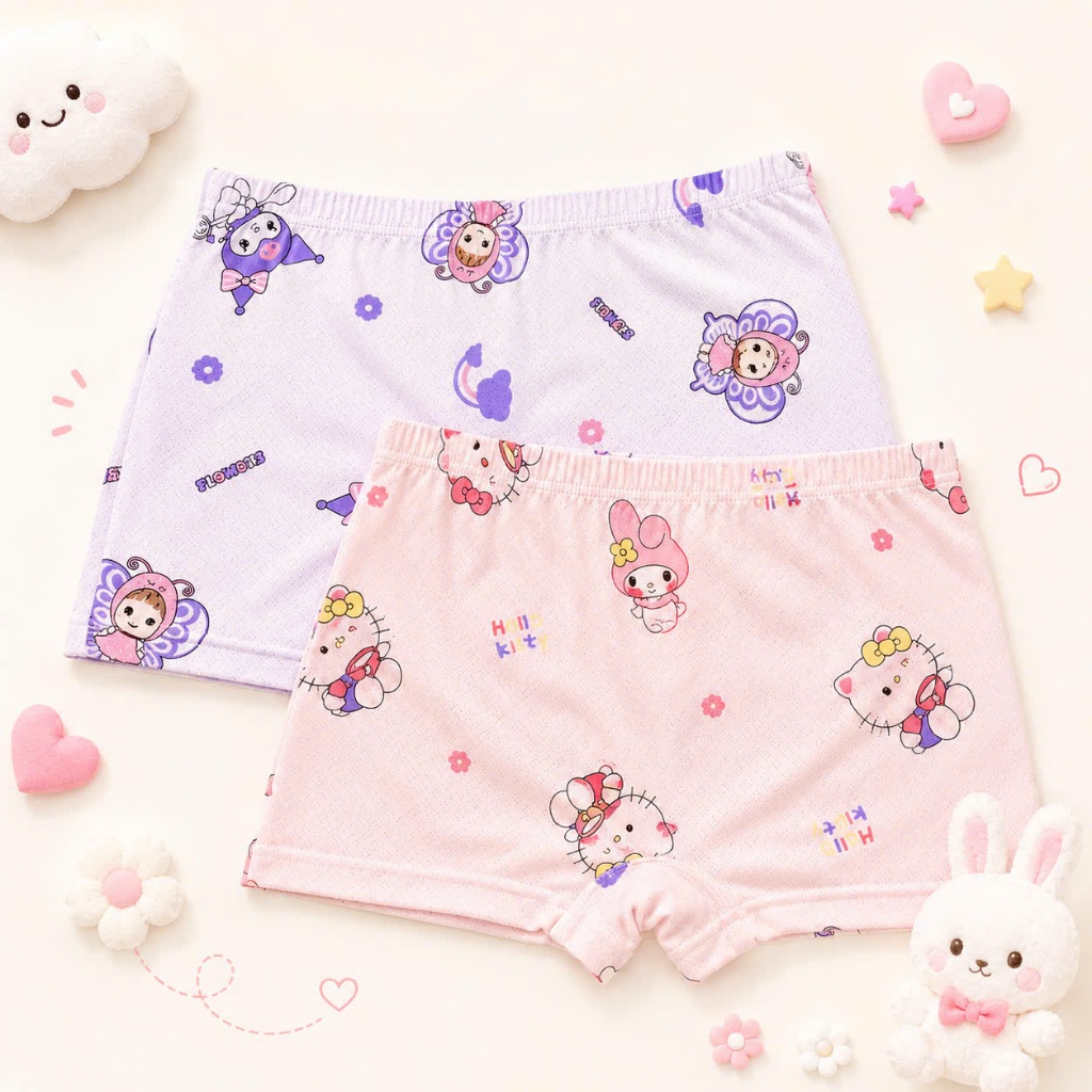 COMBO 2 - COMBO 5 Quần Chip Bé Gái cotton kháng khuẩn mềm mát, thoáng mát co giãn Nhiều Mẫu