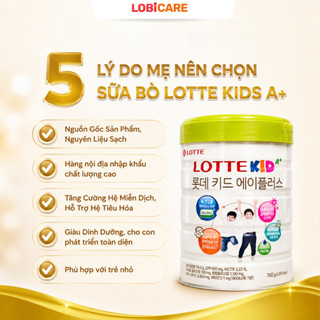 [COMBO] Sữa Bò Lotte Kid A+ Chính Hãng Lon 760G [ DATE T1/2028 ] – Giúp Bé Tăng Chiều Cao và Hấp Thu Dinh Dưỡng Tốt Hơn