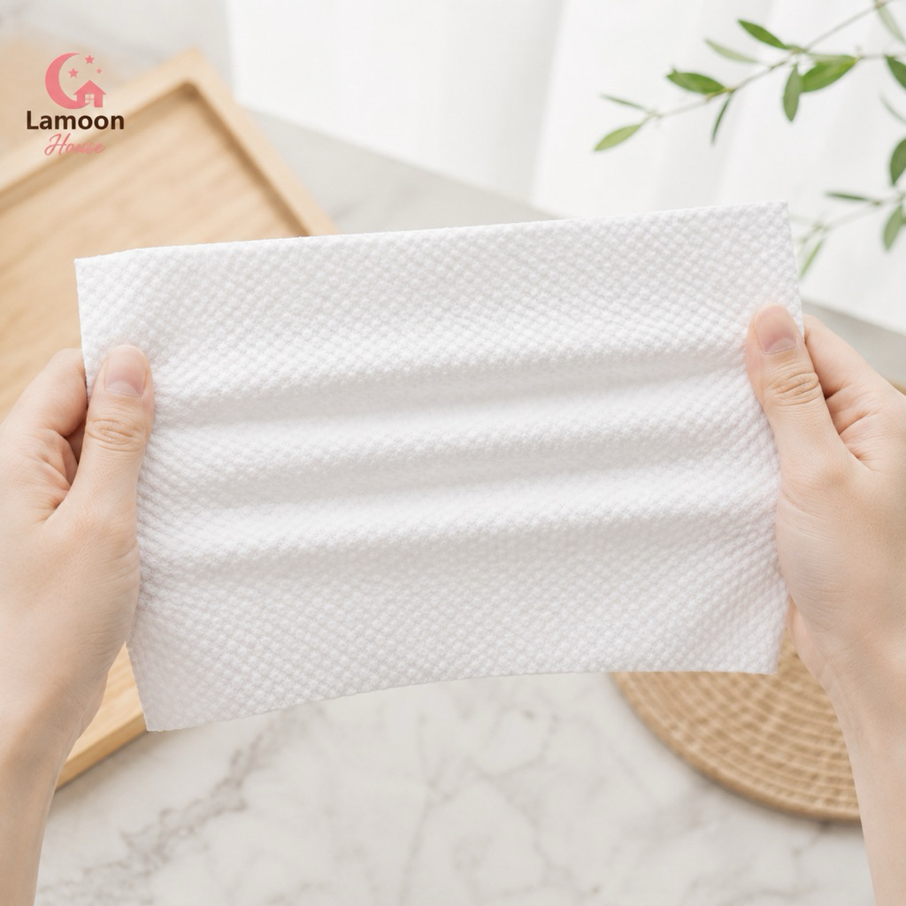 Khăn Mặt Cotton Dùng 1 Lần Animerry Loại 1 | Cotton Ép Cao Cấp - Dày Dặn Không Xơ