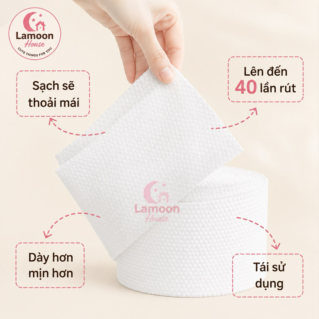 Khăn Mặt Cotton Dùng 1 Lần Animerry Loại 1 | Cotton Ép Cao Cấp - Dày Dặn Không Xơ