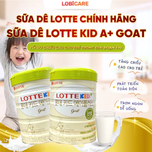 ComBo 2 Lon Sữa Dê Bổ Sung Canxi Lotte Kid A+ Hàn Quốc [ DATE T7/2027 ] , Sữa Bột Giúp Phát Triển Chiều Cao Cho Bé 760g