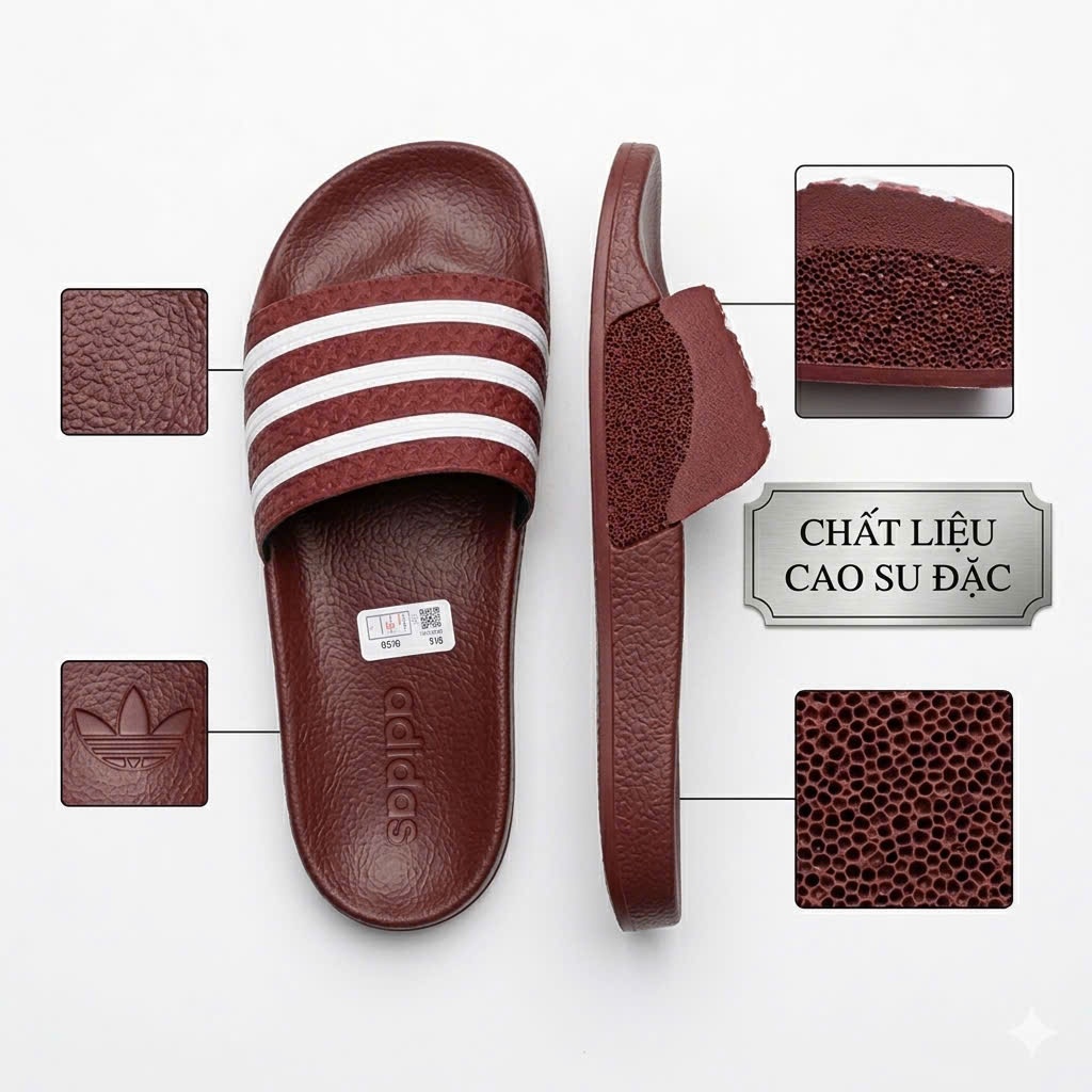 dép adidas, dép lê dạng quai ngang đế chất liệu cao su cao cấp, quai chống nước,trẻ trung năng động - ảnh 2