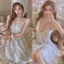V24/ Váy Ngủ Hai Dây Lụa Thiết Kế Elegance với Chi Tiết Nơ Tinh Tế
