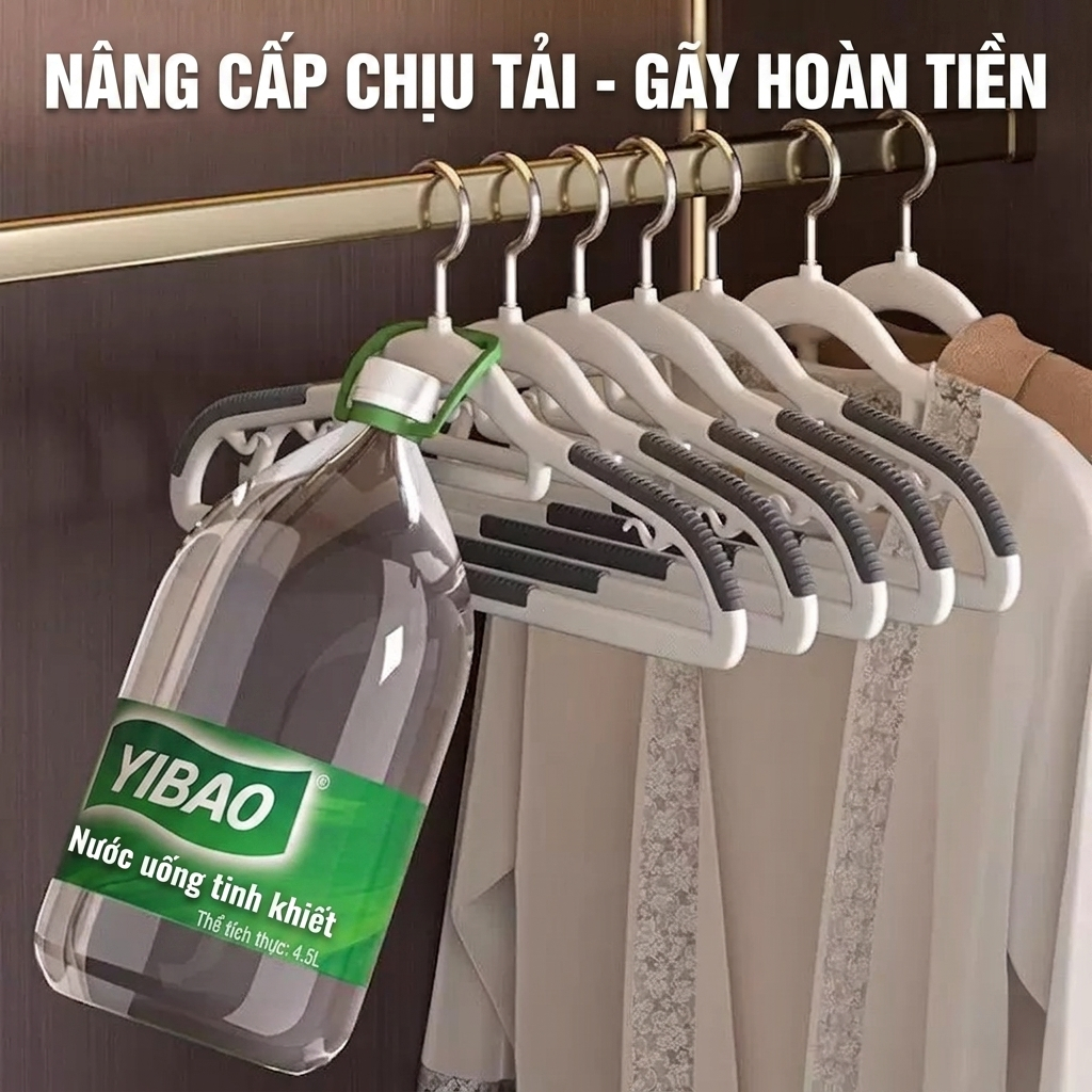 [ Combo 10-20-50 ] Móc Nhựa Treo Quần Áo Xoay 360 Độ – Chống Trượt, Chống Nhăn, Đệm Vai Cao Su