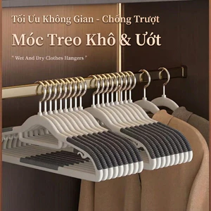 Móc Nhựa Treo Quần Áo Xoay 360 Độ – Chống Trượt, Chống Nhăn, Đệm Vai Cao Su