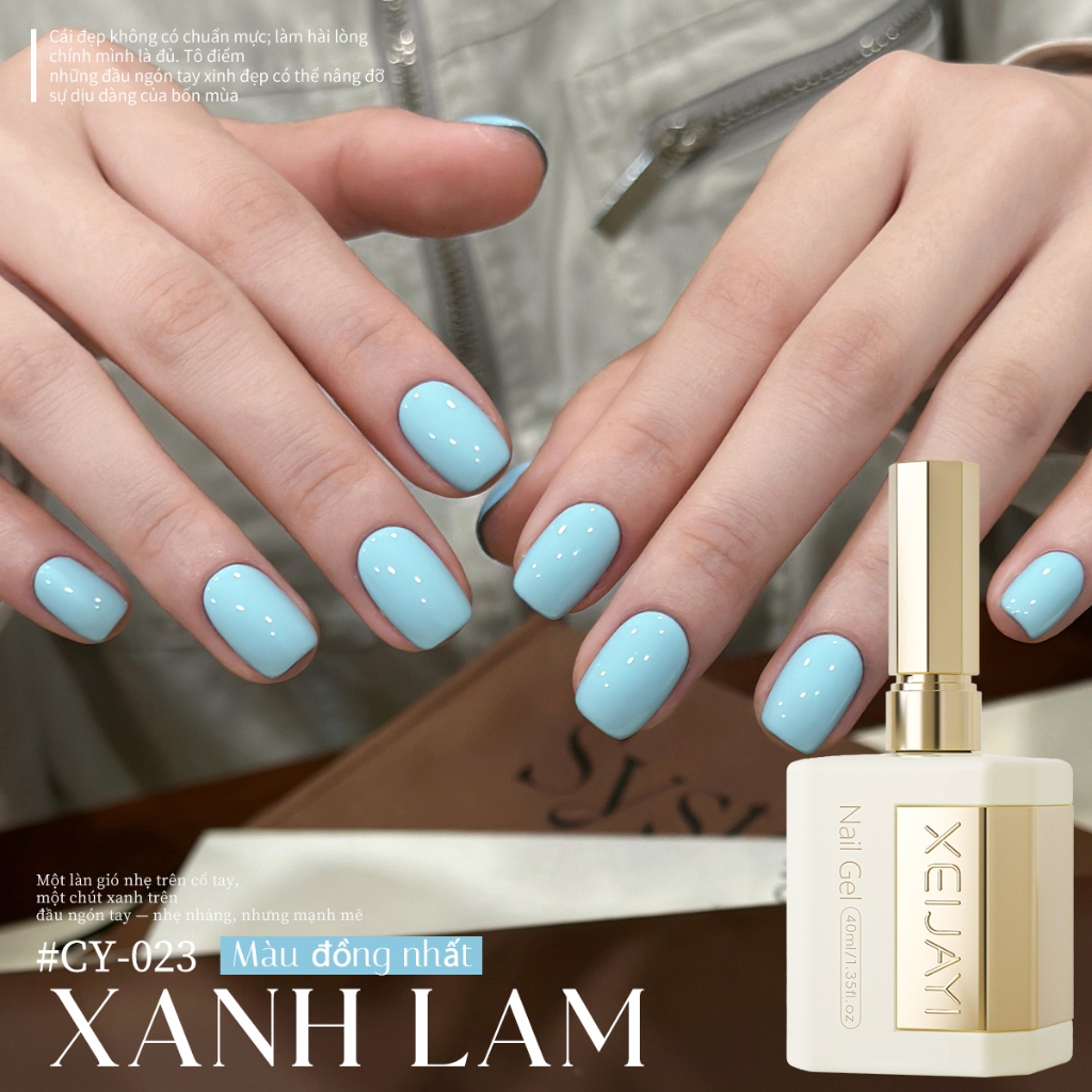 XEIJAYI 40ml - Sơn móng tay dạng gel màu xanh nhạt dung tích lớn, thích hợp cho các tiệm nail và các dự án DIY.