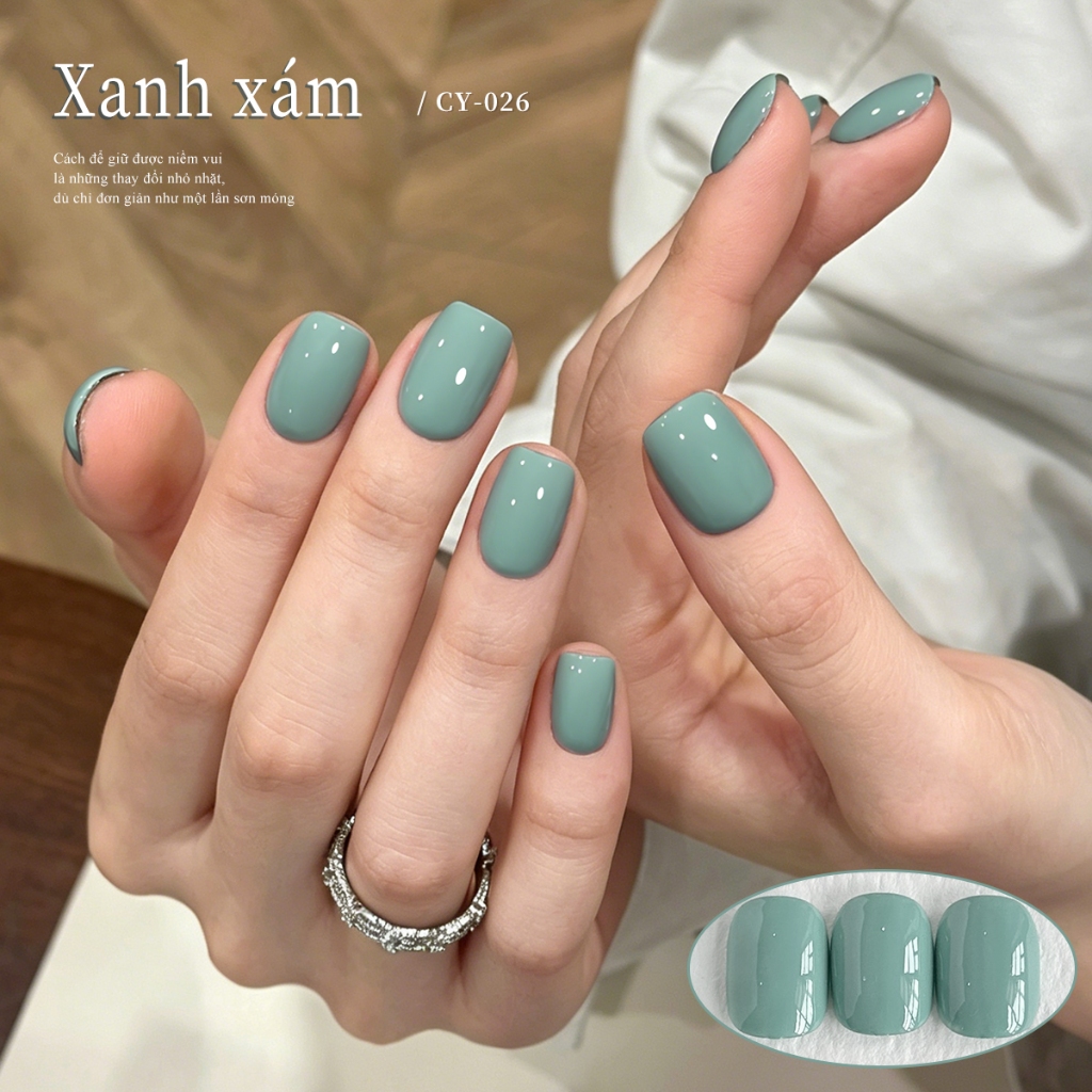 XEIJAYI 40ml - Sơn gel móng tay màu xanh lục lam, độ bão hòa thấp, thích hợp sử dụng tại salon.