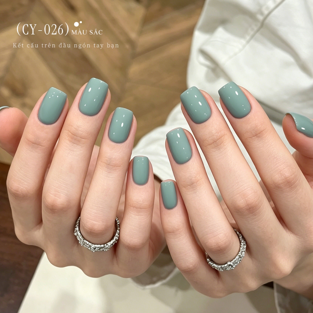 XEIJAYI 40ml - Sơn gel móng tay màu xanh lục lam, độ bão hòa thấp, thích hợp sử dụng tại salon.