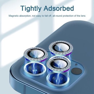 Mắt kính bảo vệ camera iPhone đính đá lấp lánh sang trọng dành cho iP 17/16/15/14/13/12/11/promax/plus