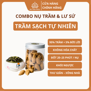 Combo Nụ Trầm Hương Tự Nhiên Và Lư Sứ Đốt Trầm Xông Nhà Thư Giãn - Mộc Trầm Hương MTH