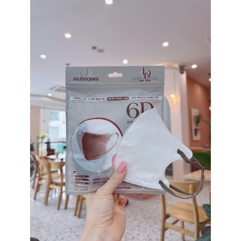 Mua 100 tặng 20 chiếc Khẩu trang 6D JULI Mask 3 lớp kháng khuẩn mẫu form rộng chắn nắng tốt