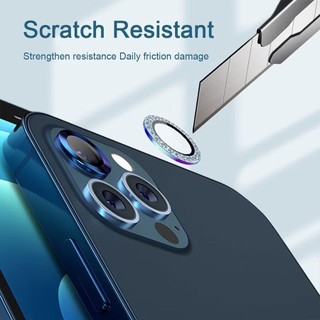 Mắt kính cường lực bảo vệ camera iPhone đính đá nhũ kim tuyến sang trọng cho iP 17/16/15/14/13/12/11/promax/plus