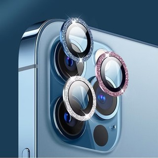 Mắt kính cường lực bảo vệ camera iPhone đính đá nhũ kim tuyến sang trọng cho iP 17/16/15/14/13/12/11/promax/plus