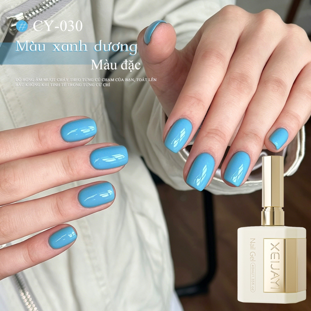 XEIJAYI 40ml - Sơn móng tay dạng gel màu xanh dương đại dương, thích hợp cho các tiệm làm móng và sử dụng tại nhà.