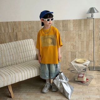 Áo Thun T-Shirt Bé Trai Vàng Cam In Họa Tiết Mí Mắt Phong Cách Mellow Duck (4-13 Tuổi) B2605004