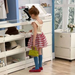 Set Bé Gái Áo Thun Màu Be Họa Tiết Ốc Sên + Chân Váy Voan Viền Đỏ Mellow Duck (4-13 Tuổi) B2605002