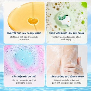 Bom tắm tạo bọt cho bé kèm đồ chơi bí mật mô hình động vật viên sủi thơm thư giãn khi tắm