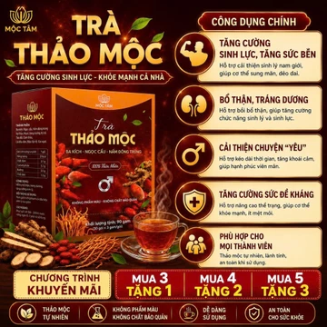 [Mua 5 Tặng 3] Trà Thảo Mộc Đông Trùng Hạ Thảo Sâm Cau - Hỗ Trợ Tăng Cường Sức Khỏe Nam Giới, Bồi Bổ Cơ Thể