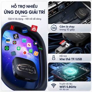 2+16GB/2+32GB CarPlay AI Box 3 trong 1 CarPlay Android Box không dây Bộ chuyển đổi CarPlay có dây sang khô