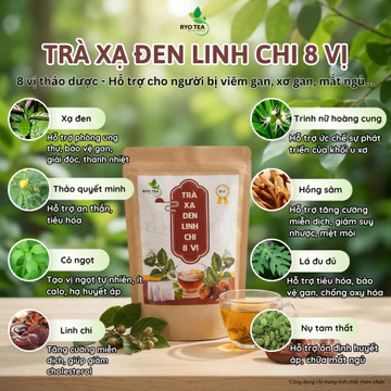 Trà Xạ Đen Linh Chi 8 Vị RYO TEA - 60 Gói Lọc