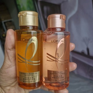 Combo 2 Chai Dầu Gội L'Oreal Paris Extraordinary Oil Smooth Vàng/hồng Mini chai 80ml