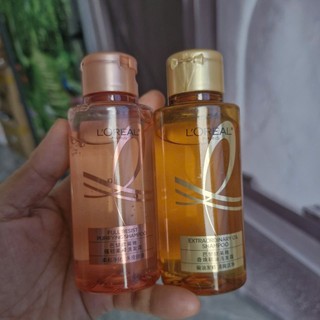 Combo 2 Chai Dầu Gội L'Oreal Paris Extraordinary Oil Smooth Vàng/hồng Mini chai 80ml