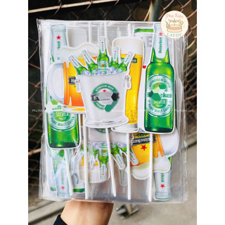 Bịch 10 set cắm bánh hình b.i.a H en i.ken, b.i.a tir ger, r.ư, ợu v ang  - trang trí bánh kem