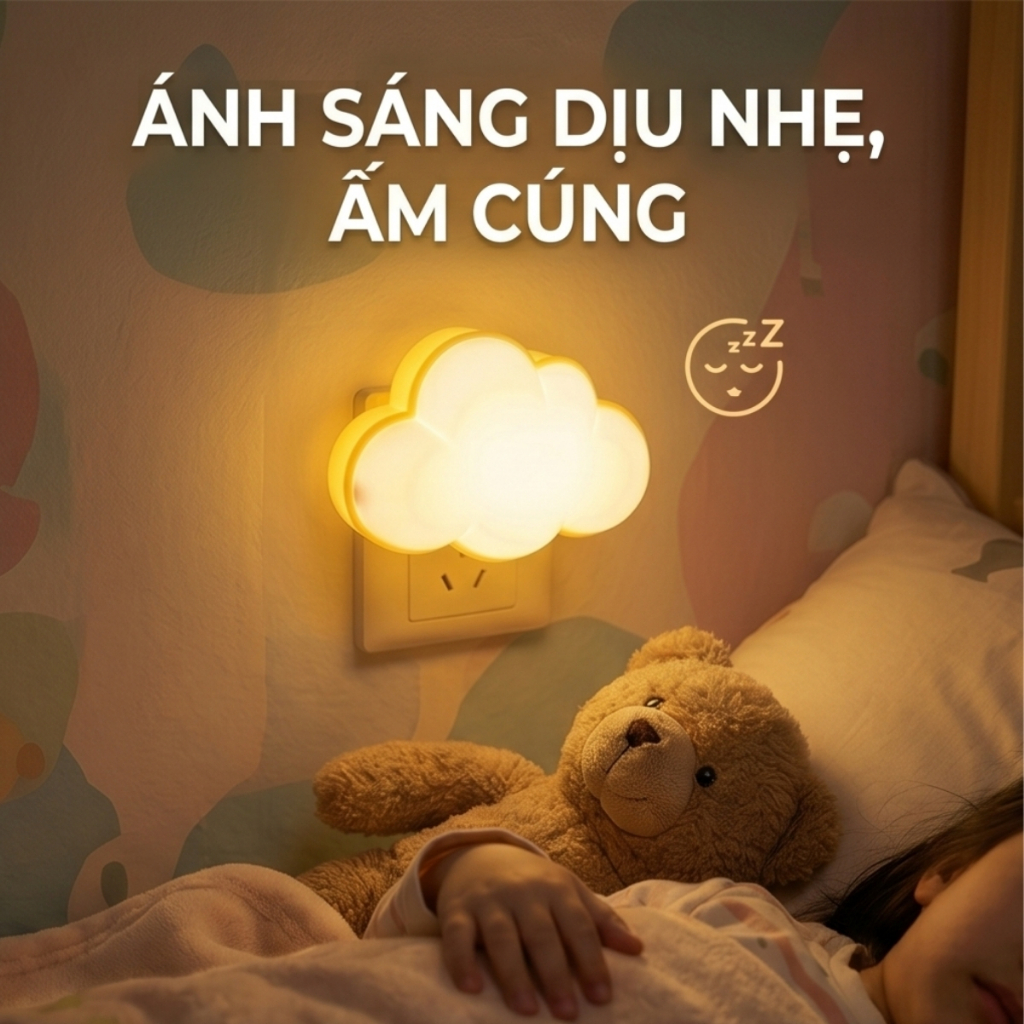 Đèn Ngủ Cảm Ứng Tự Tắt Bật Tiết Kiệm Điện Năng, Ánh Sáng Dịu Nhẹ Phù Hợp Làm Đèn Ngủ Ban Đêm