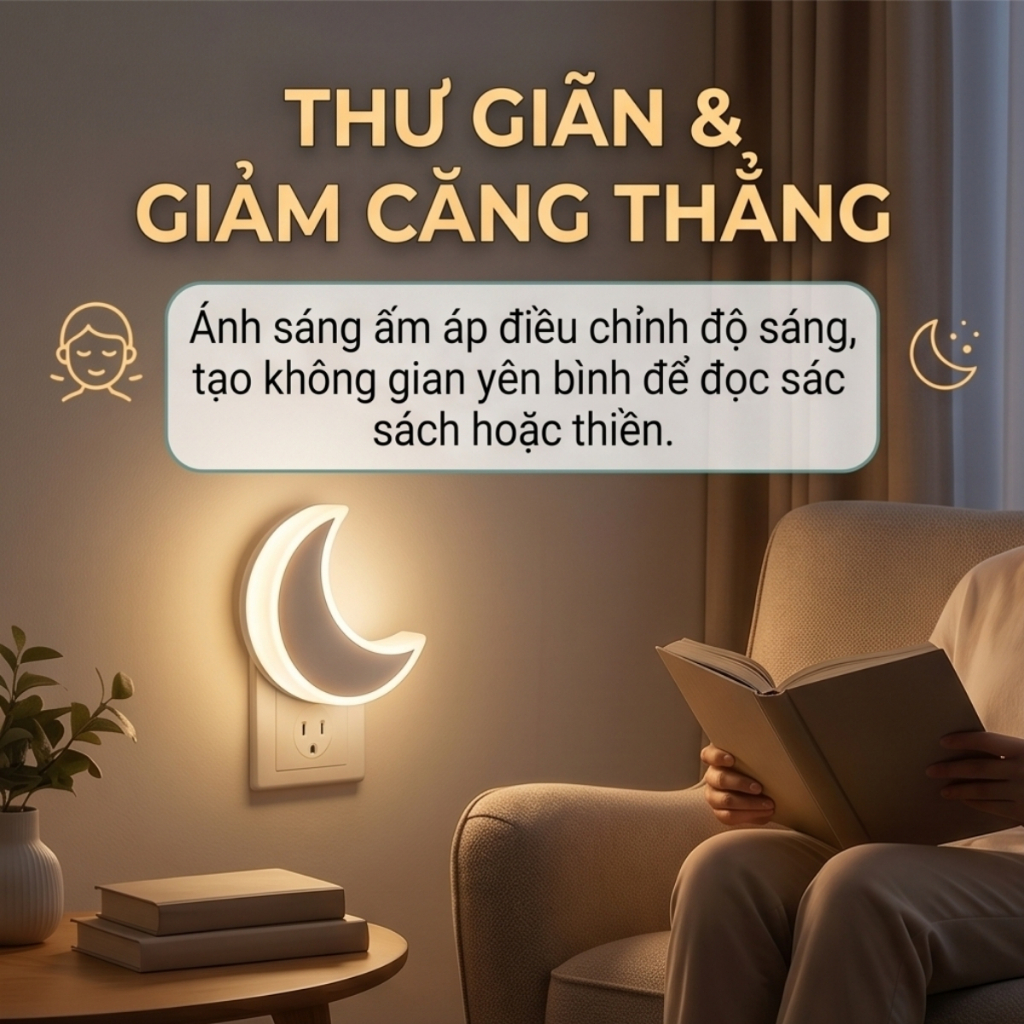 Đèn Ngủ Cảm Ứng Tự Tắt Bật Tiết Kiệm Điện Năng, Ánh Sáng Dịu Nhẹ Phù Hợp Làm Đèn Ngủ Ban Đêm