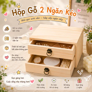 Hộp gỗ có ngăn kéo, dùng để đựng trang sức, phụ kiện hoặc đồ vật nhỏ đa năng