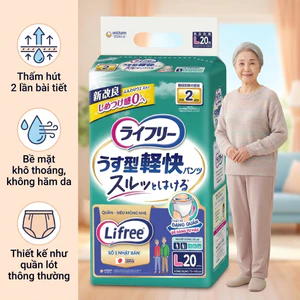 🔝 TÃ QUẦN NGƯỜI LỚN LIFREE SIÊU MỎNG NHẸ SIZE L (20 MIẾNG) – CHẤT SỐNG NHẬT BẢN