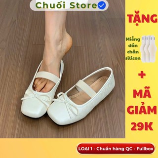 Giày bệt nữ da PU tổng hợp dệt vải đế cao su  tinh tế nữ tính nàng thơ tiểu thư