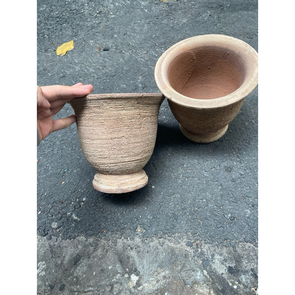 Chậu Ly Cào Xướt-Chậu Đất Nung-Decor-VUONCOCHAU