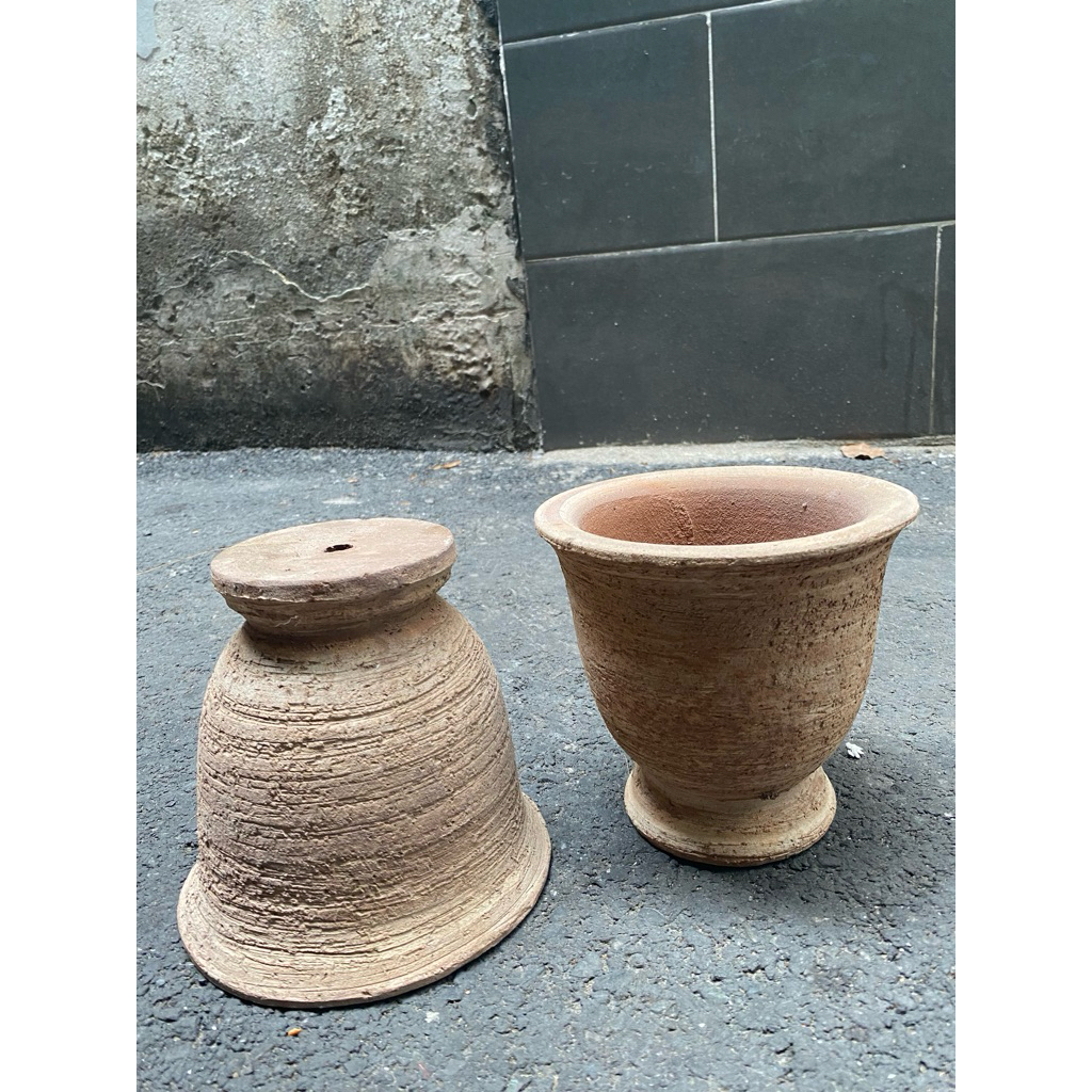 Chậu Ly Cào Xướt-Chậu Đất Nung-Decor-VUONCOCHAU