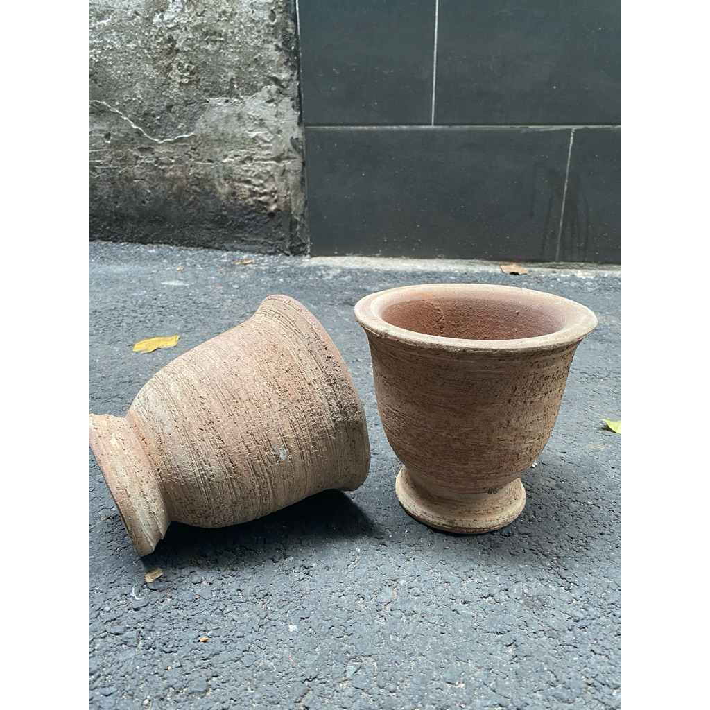 Chậu Ly Cào Xướt-Chậu Đất Nung-Decor-VUONCOCHAU