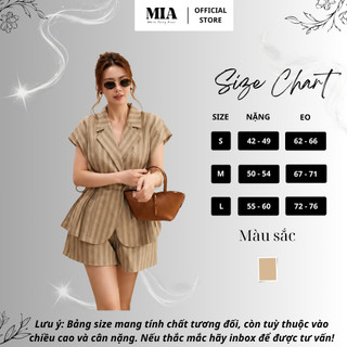 Set áo vest sọc MIA phối quần short nữ phong cách Hàn Quốc thanh lịch cao cấp đẹp S195