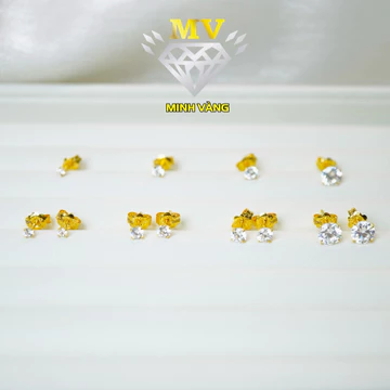 Bông Tai Nụ Hột Trắng (Size: 2.5mm-6mm) | V610 • Minh Vàng